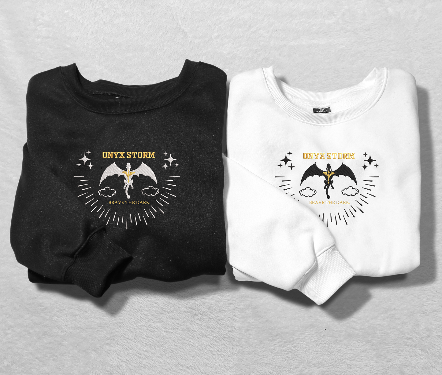 Embroidered Dragon Onyx Storm Sweatshirt, Embroidered Crewneck For Fourth Wing Fan Club, Gift For Readers For Book Lover