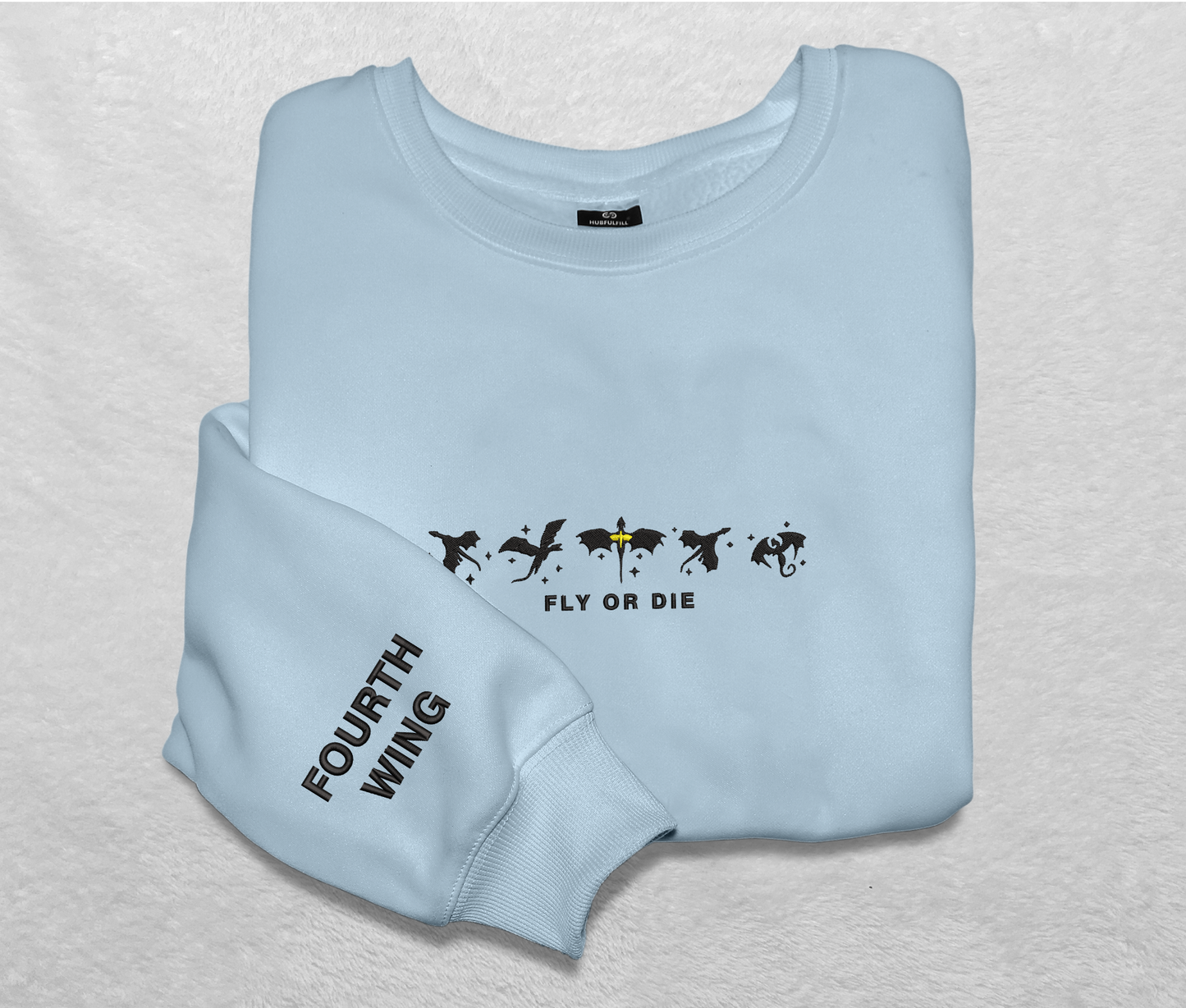 Fourth Wing Embroidered Sweatshirt, Fly Or Die Embroidered Shirt, Acotar Velaris Shirt, Basgiath War College, Gift For Book Lover