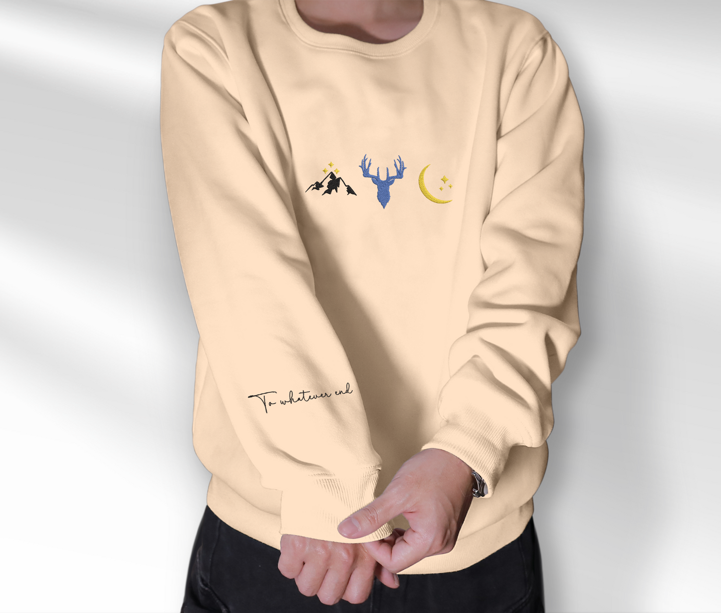 Embroidered Sjm Acotar Sweatshirt, Embroidered To Whatever End Sleeve Crewneck, For Rhysand & Feyre Fan Club, Gift For Readers, For Book Lover