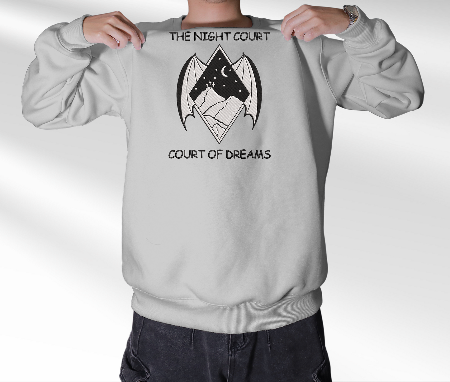 The Night Court Embroidered Embroidered Sweatshirt, Court Of Dreams Art Shirt, Velaris Shirt, Acotar Shirt, Basgiath War College, Gift For Book Lover