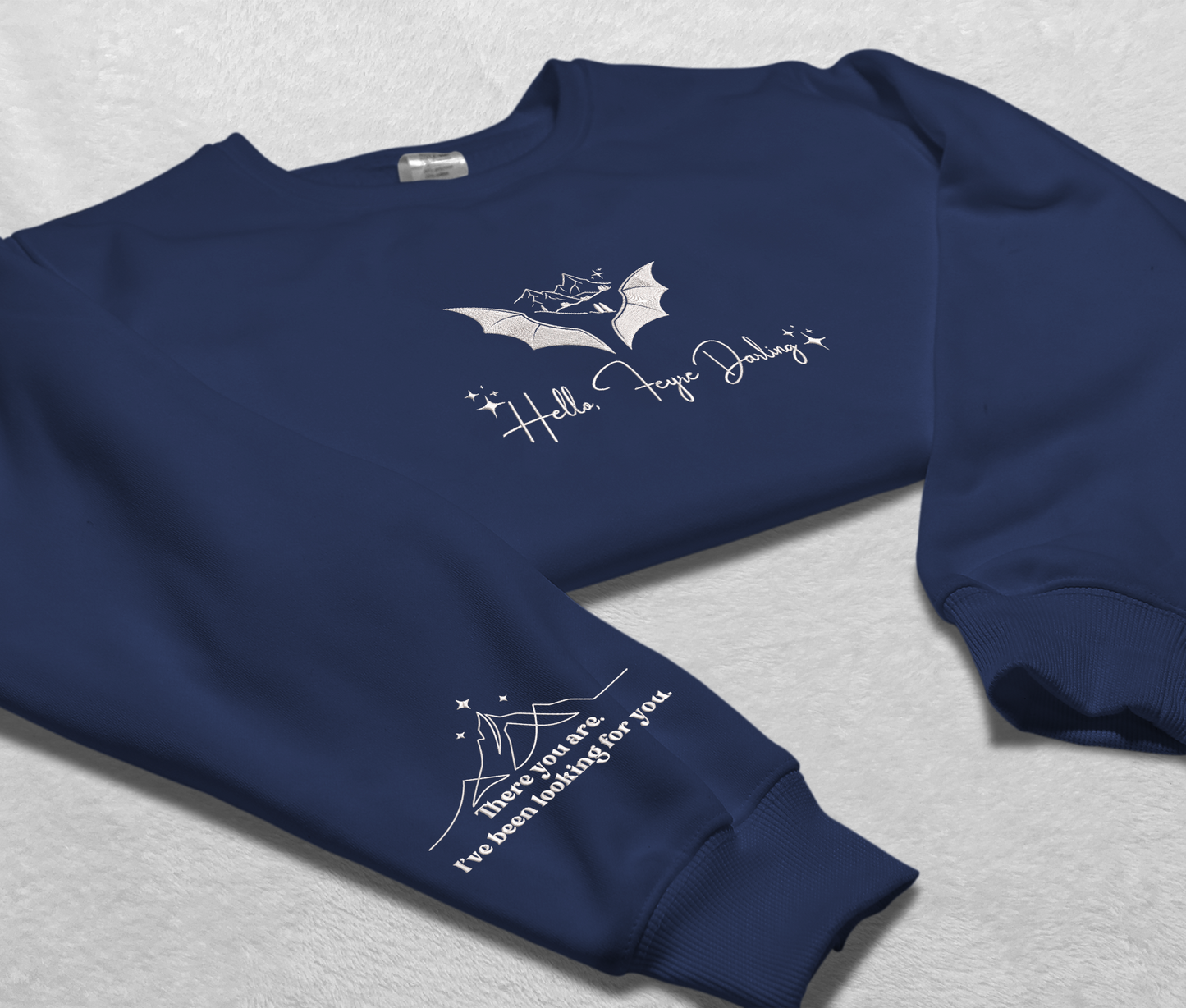 Hello, Feyre Darling Embroidered Sweatshirt, Velaris Acotar Art Embroidered Shirt, Fourth Wing Bookish Trendy Shirt, Gift For Book Lover