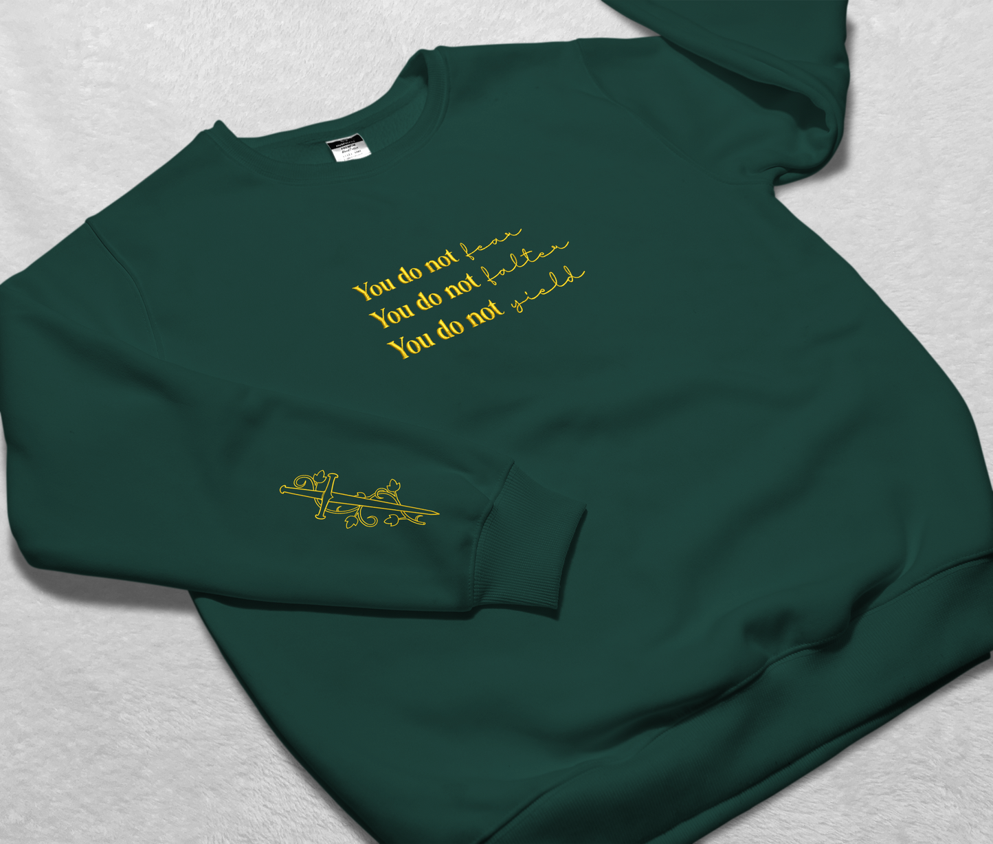Embroidered Acotar Quote Sweatshirt, You do not yield Embroidered Crewneck, Kingdom Of Ash, Gift For Acotar Fan Club, For Readers, For Book Lover