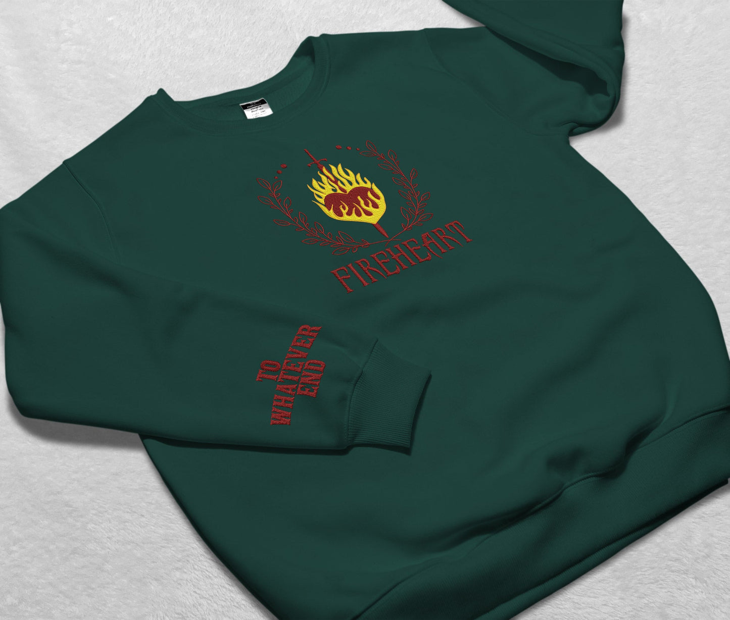 Fireheart Embroidered Sweatshirt, Throne Of Glass Quote Embroidered Crewneck, Empire Of Storms Heir Of Fire, Gift For Readers For Book Lover