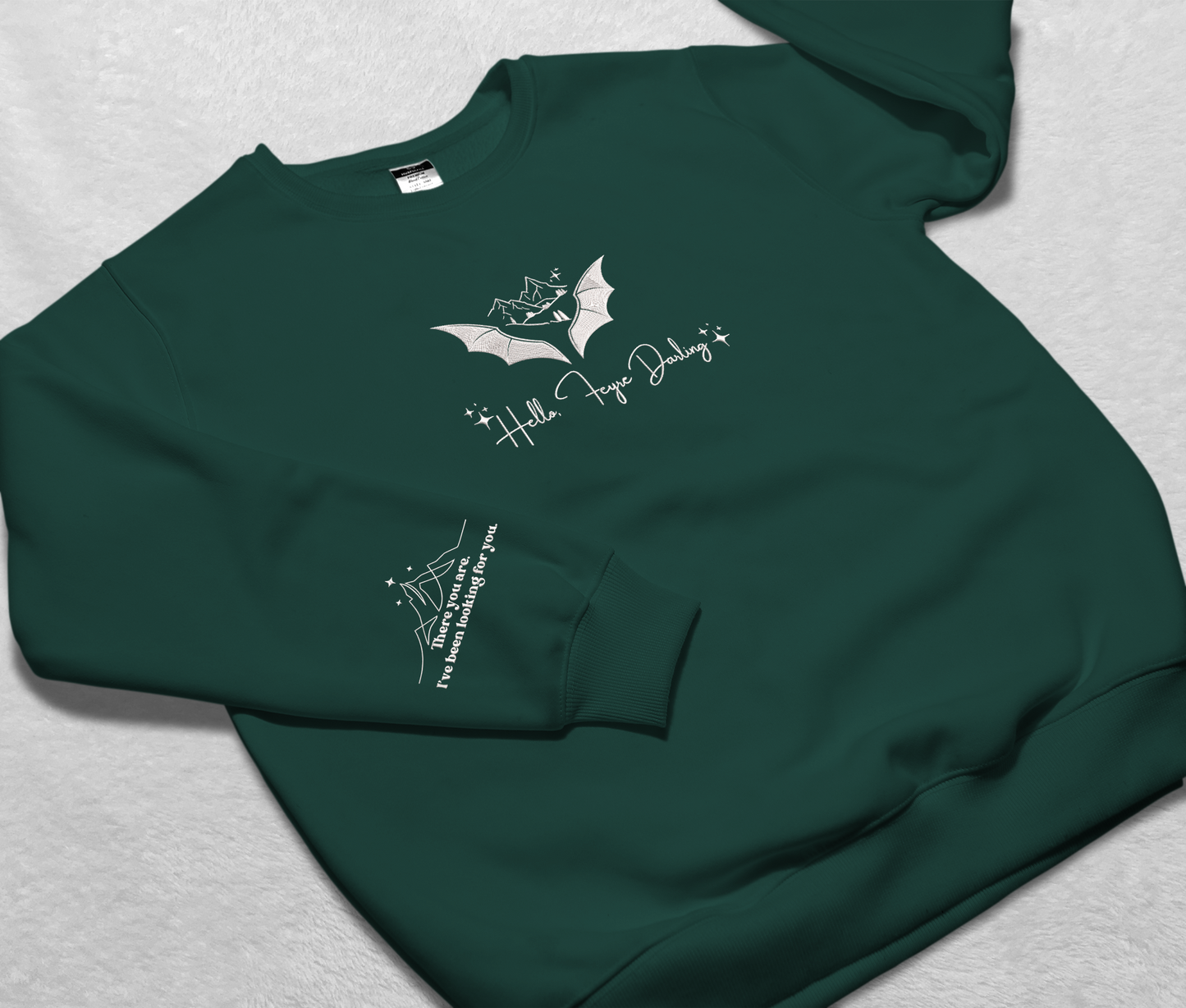 Hello, Feyre Darling Embroidered Sweatshirt, Velaris Acotar Art Embroidered Shirt, Fourth Wing Bookish Trendy Shirt, Gift For Book Lover