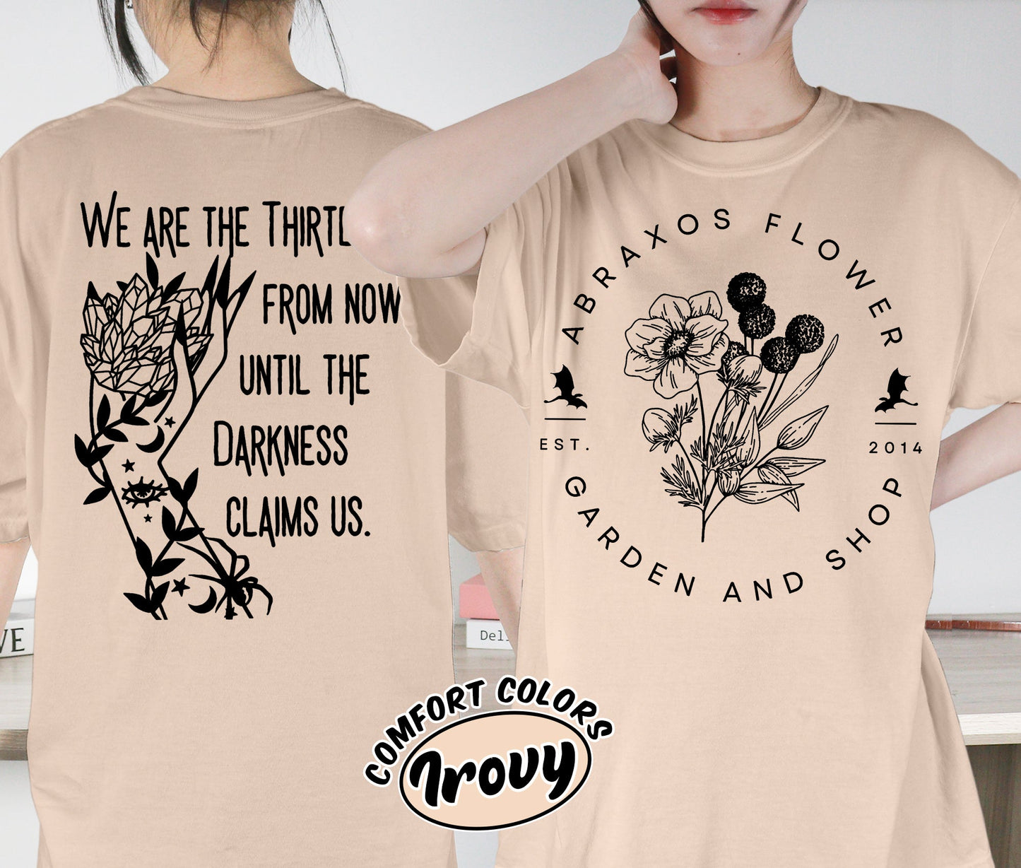 Abraxos Flower Garden Club Shirt, Throne Of Glass Flower Shirt, Throne Of Glass Shirt, Romantasy Readers Shirt, Bookish Bookworm Book Nerd Shirt, Gift for Her, Gift for Readers for Book Lovers