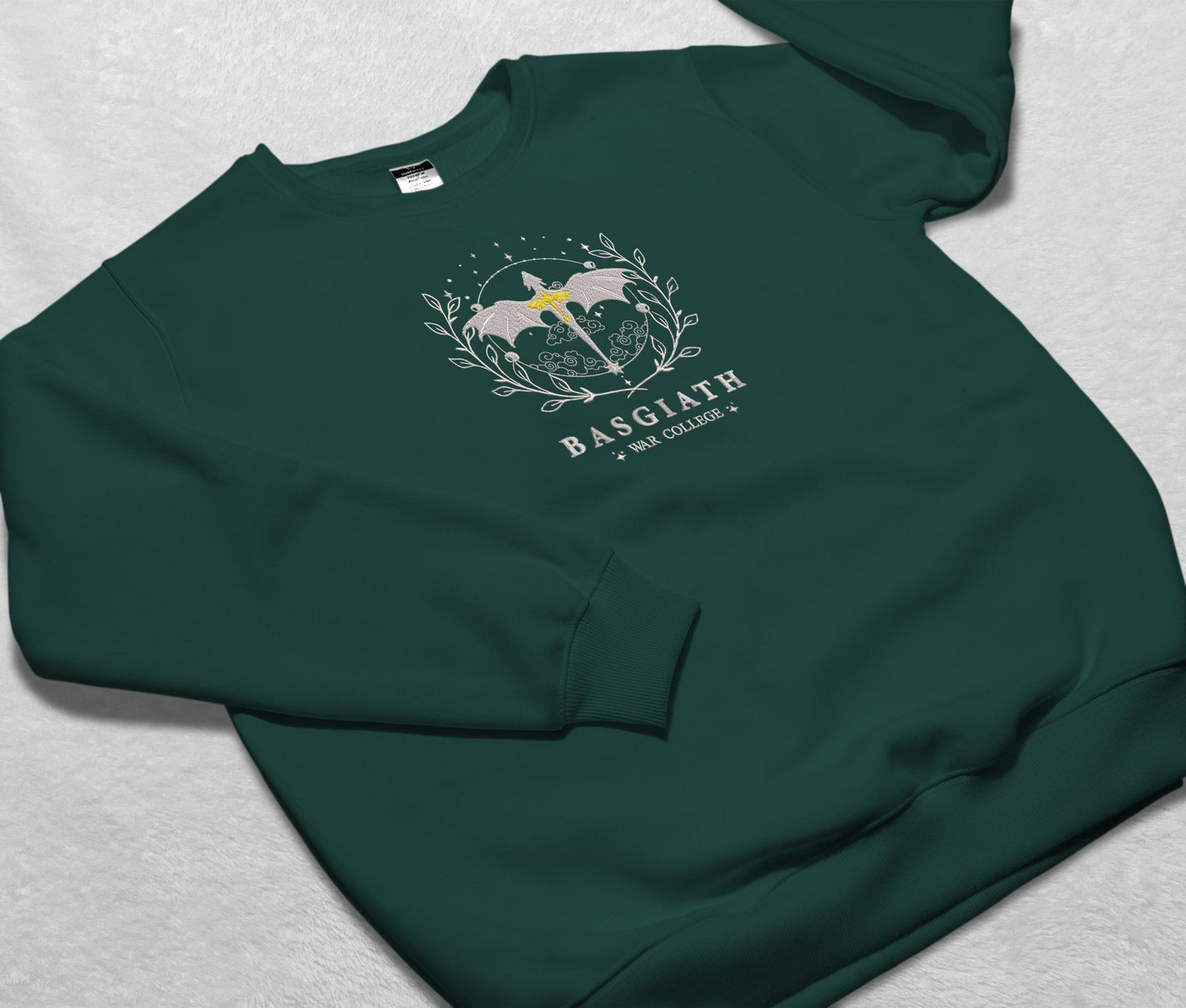 Basgiath War College Embroidered Sweatshirt, Fourth Wing Merch Crewneck, Gift For Romantasy Books Fan Club, Gift For Readers, For Book Lovers