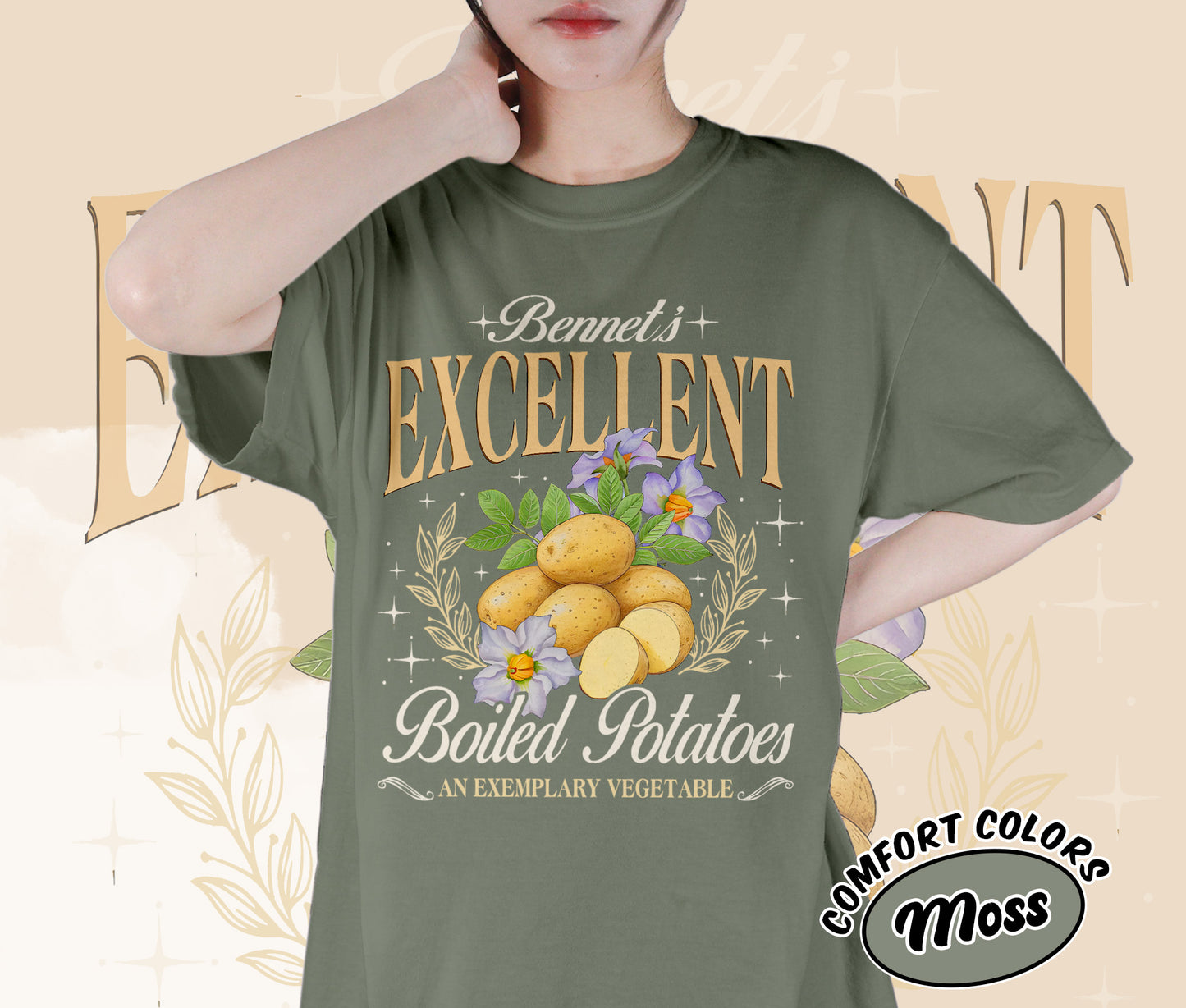 Pride and Prejudice Shirt, Excellent Boiled Potatoes Shirt, Jane Austen Shirt, Romantasy Readers Shirt, Bookish Bookworm Book Nerd Shirt, Gift for Her, Gift for Readers for Book Lovers