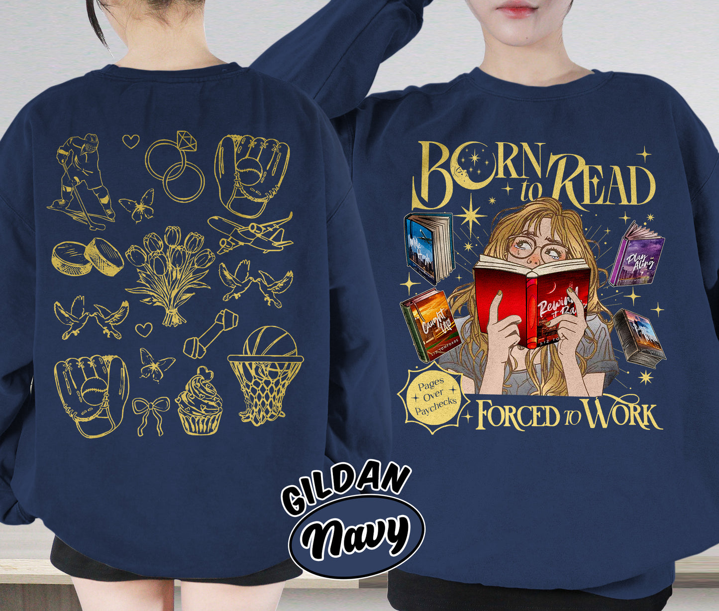 Born To Read Forced To Work Shirt, Windy City Series Book Stack Shirt, City Skyline Shirt, Romantasy Readers Shirt, Bookish Bookworm Book Nerd Shirt, Gift for Her, Gift for Readers for Book Lovers