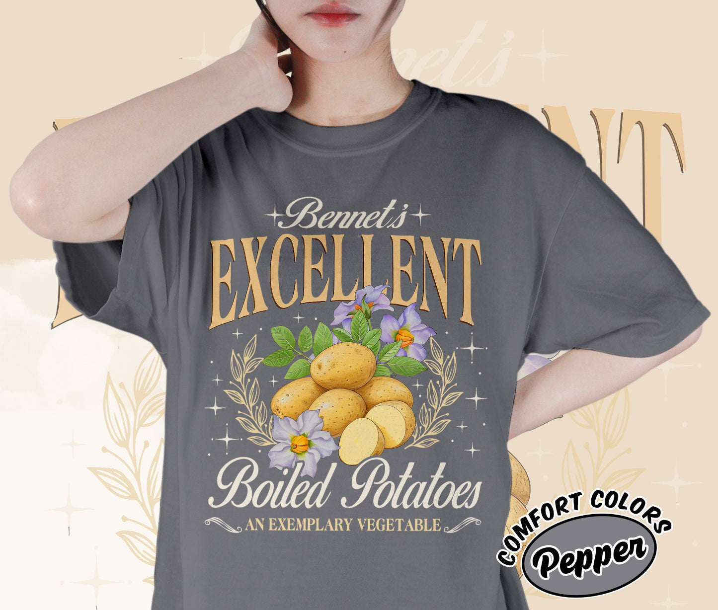 Pride and Prejudice Shirt, Excellent Boiled Potatoes Shirt, Jane Austen Shirt, Romantasy Readers Shirt, Bookish Bookworm Book Nerd Shirt, Gift for Her, Gift for Readers for Book Lovers