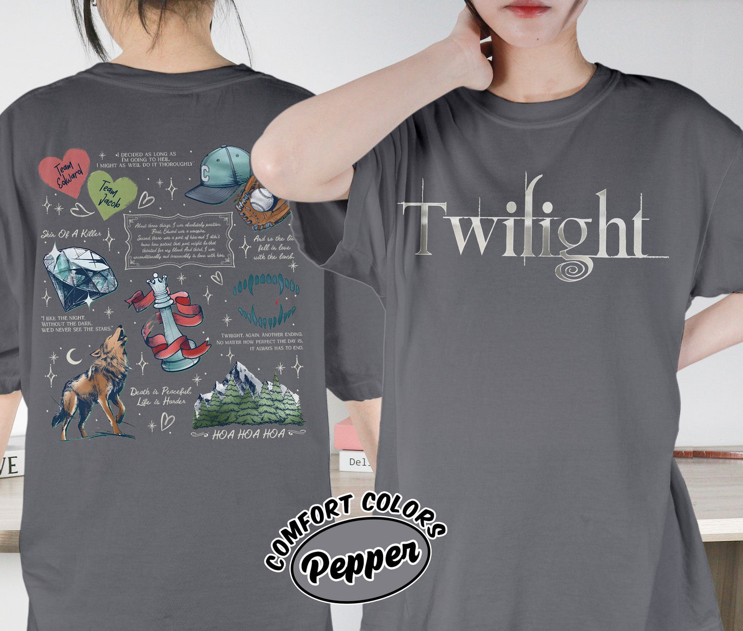 Vampire Wolf Romance Shirt, Twilight Inspired Shirt, Vampire Romance Shirt, Spooky Cozy Shirt, Romantasy Readers Shirt, Bookish Bookworm Book Nerd Shirt, Gift for Her, Gift for Readers for Book Lovers