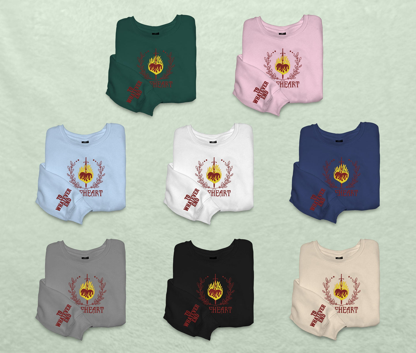 Fireheart Embroidered Sweatshirt, Throne Of Glass Quote Embroidered Crewneck, Empire Of Storms Heir Of Fire, Gift For Readers For Book Lover