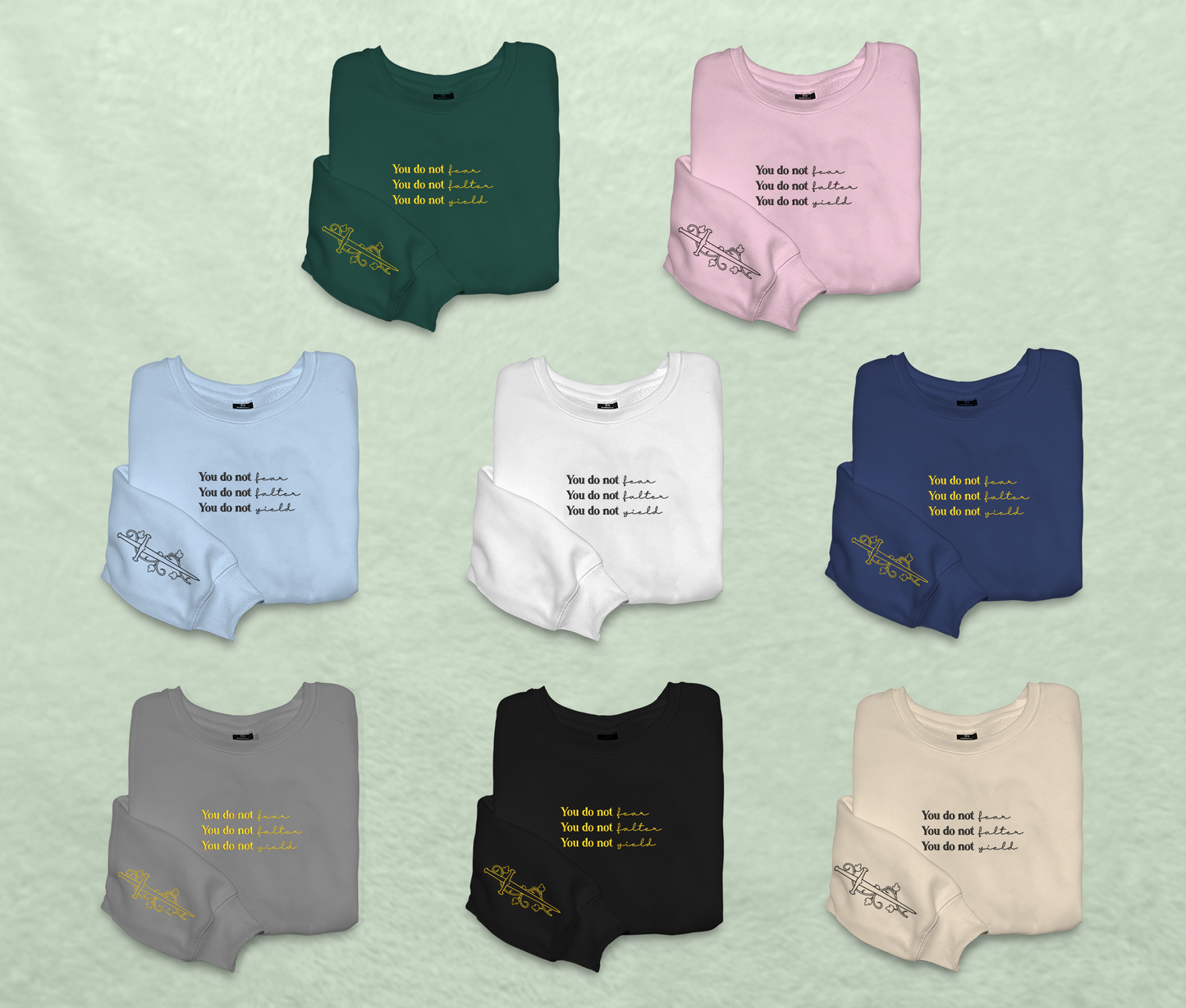 Embroidered Acotar Quote Sweatshirt, You do not yield Embroidered Crewneck, Kingdom Of Ash, Gift For Acotar Fan Club, For Readers, For Book Lover