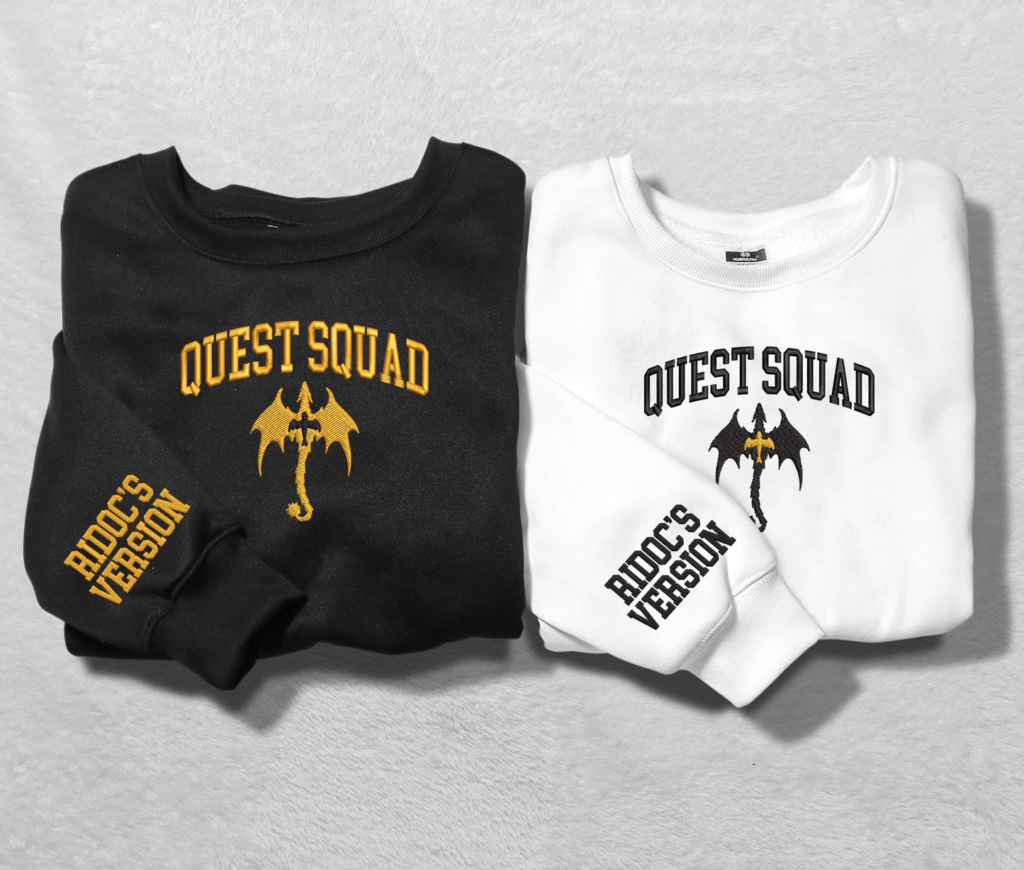 Embroidered Quest Squad Dragon Sweatshirt, Ridoc’s Version Embroidered Crewneck, Gift For Fan Club Onyx Storm Empyrean Series, For Book Lover