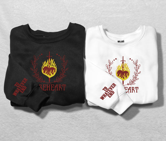 Fireheart Embroidered Sweatshirt, Throne Of Glass Quote Embroidered Crewneck, Empire Of Storms Heir Of Fire, Gift For Readers For Book Lover