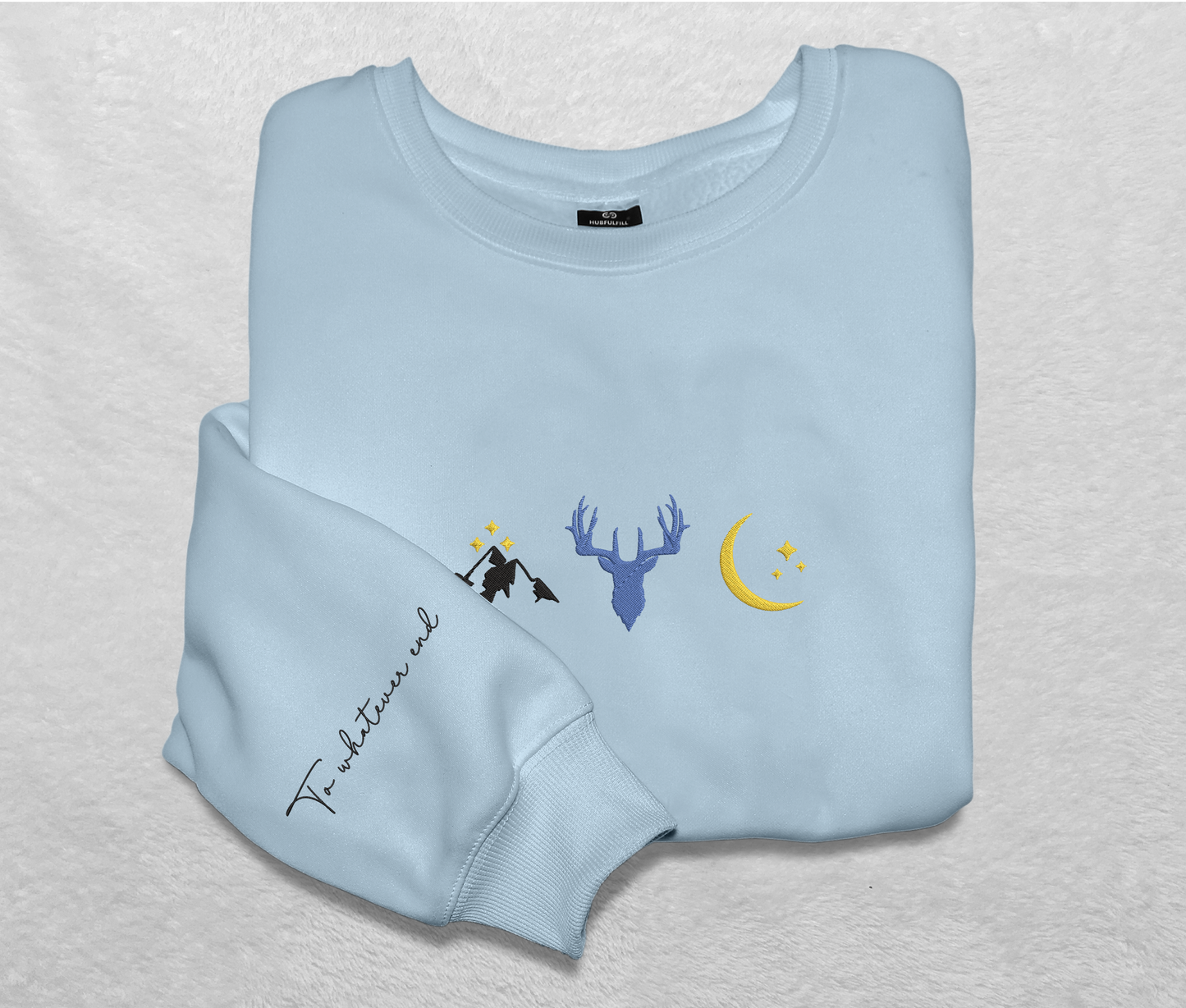 Embroidered Sjm Acotar Sweatshirt, Embroidered To Whatever End Sleeve Crewneck, For Rhysand & Feyre Fan Club, Gift For Readers, For Book Lover