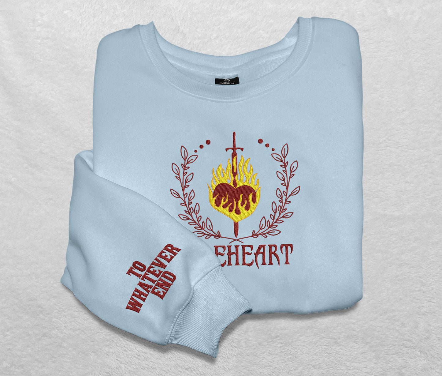 Fireheart Embroidered Sweatshirt, Throne Of Glass Quote Embroidered Crewneck, Empire Of Storms Heir Of Fire, Gift For Readers For Book Lover