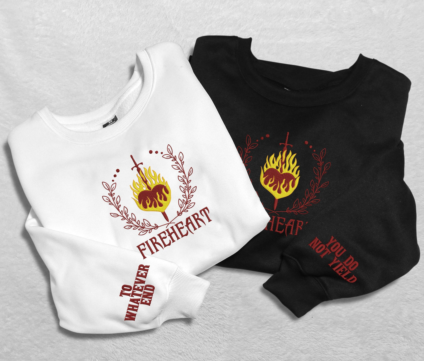 Fireheart Embroidered Sweatshirt, Throne Of Glass Quote Embroidered Crewneck, Empire Of Storms Heir Of Fire, Gift For Readers For Book Lover