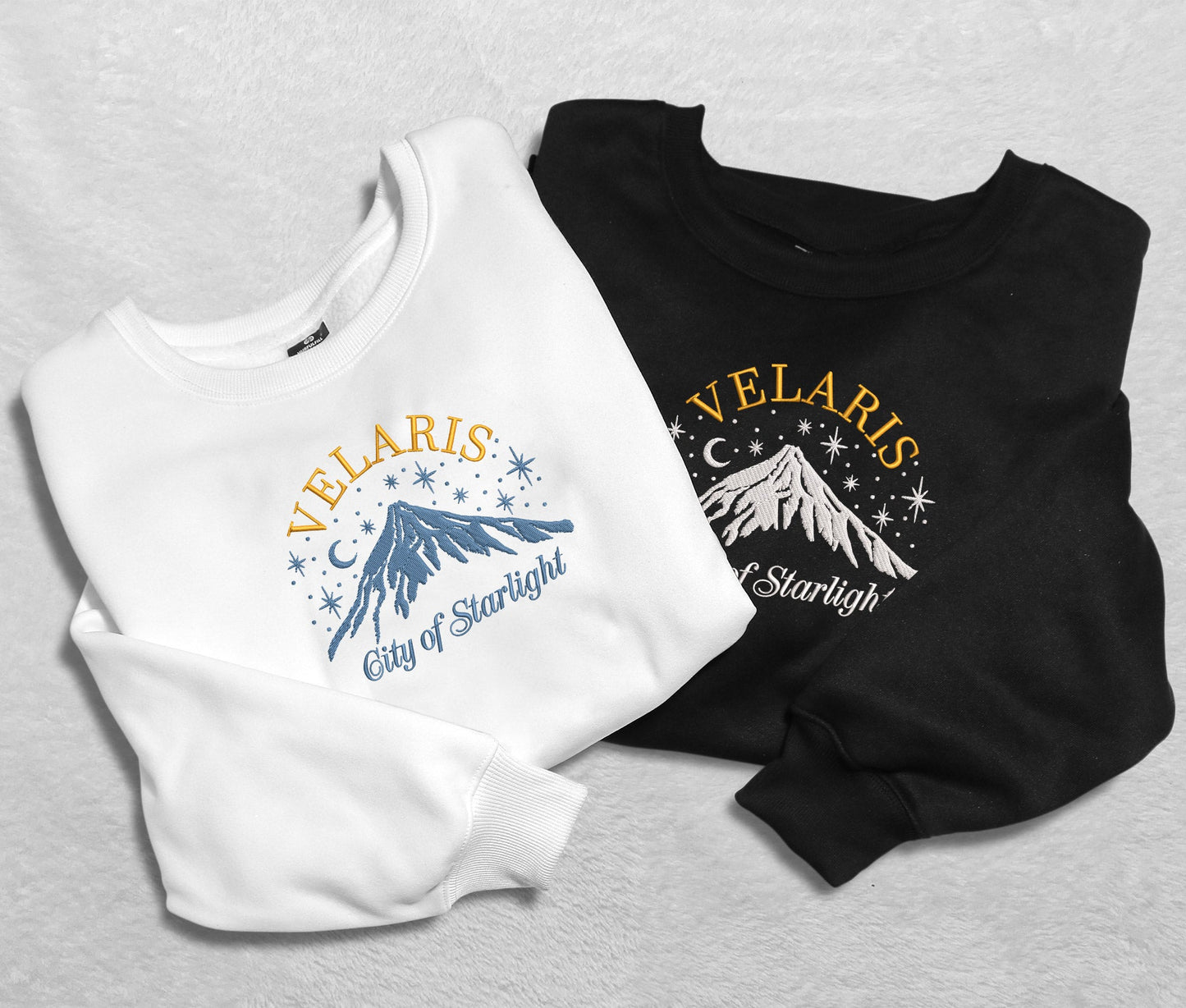 Velaris Embroidered Sweatshirt, Mountain Stars Velaris City Of Starlight Crewneck, Shirt For Acotar Fan Club, Gift For Readers For Book Lover