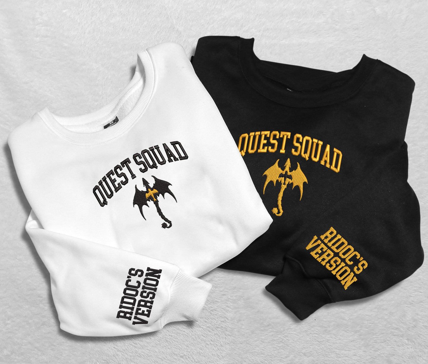 Embroidered Quest Squad Dragon Sweatshirt, Ridoc’s Version Embroidered Crewneck, Gift For Fan Club Onyx Storm Empyrean Series, For Book Lover