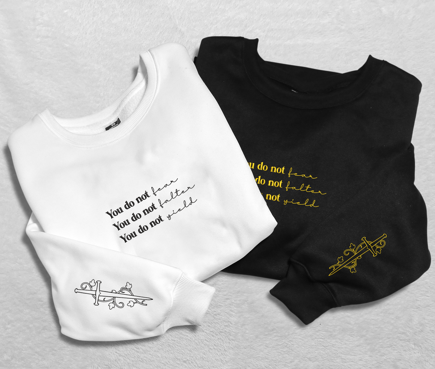 Embroidered Acotar Quote Sweatshirt, You do not yield Embroidered Crewneck, Kingdom Of Ash, Gift For Acotar Fan Club, For Readers, For Book Lover