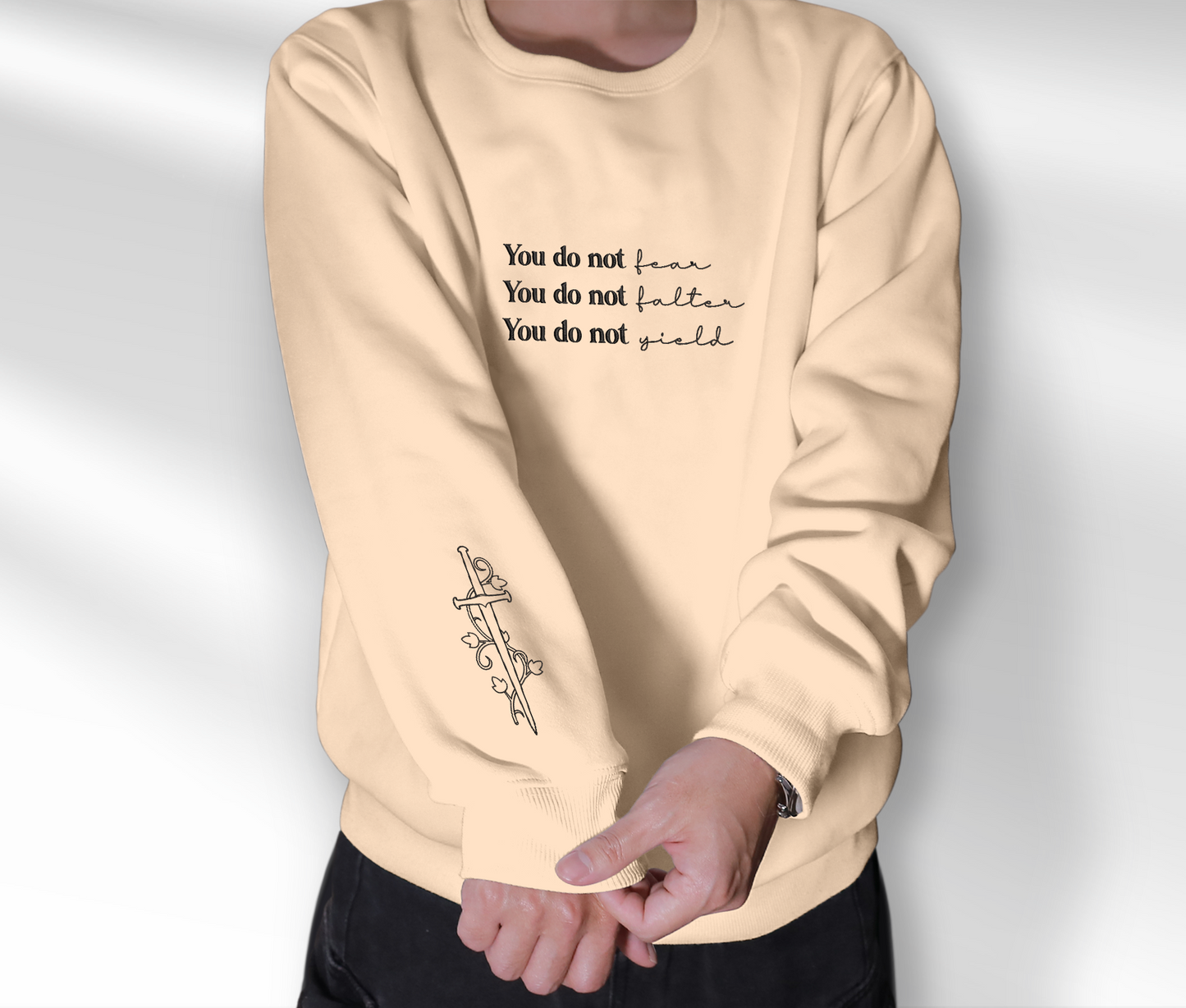 Embroidered Acotar Quote Sweatshirt, You do not yield Embroidered Crewneck, Kingdom Of Ash, Gift For Acotar Fan Club, For Readers, For Book Lover