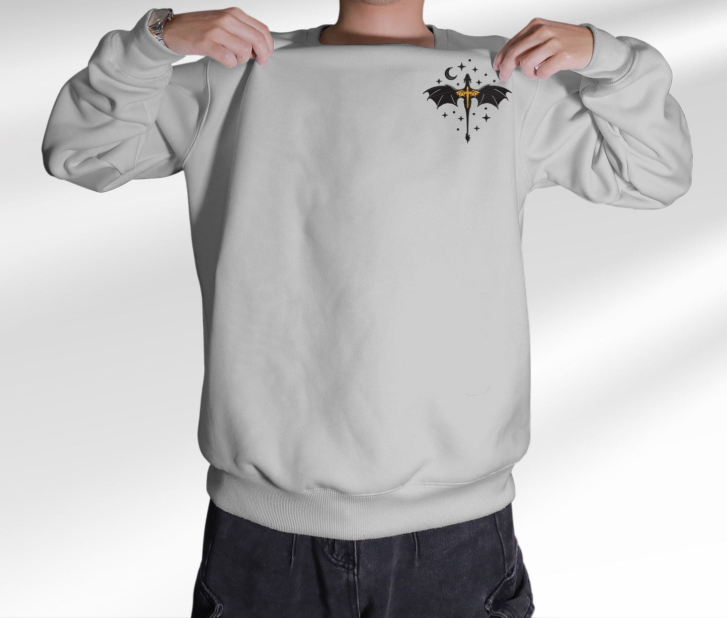 Embroidered Dragon Violent Little Thing Sweatshirt, Basgiath War College Crewneck, Gift For Fourth Wing Fan Club, Gift For Readers For Book Lover