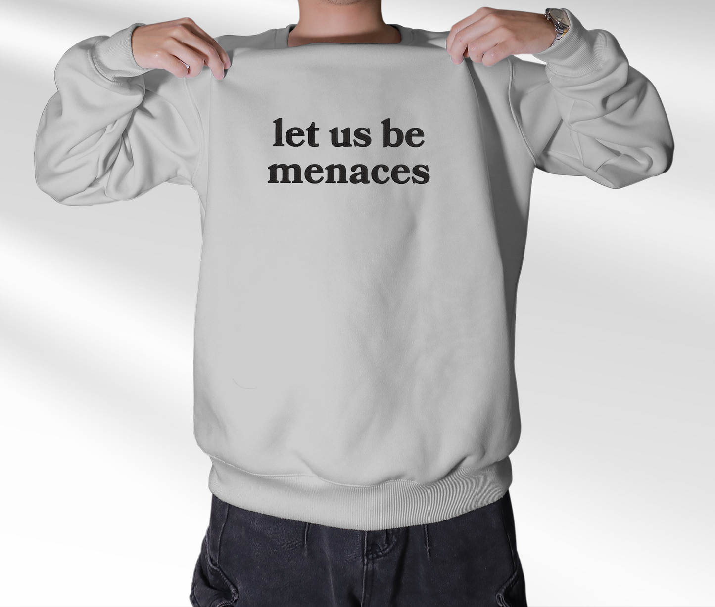Embroidered Dragon Let Us Be Menaces Sweatshirt, Embroidered Crewneck For Fourth Wing Fan Club, Gift For Readers For Book Lover