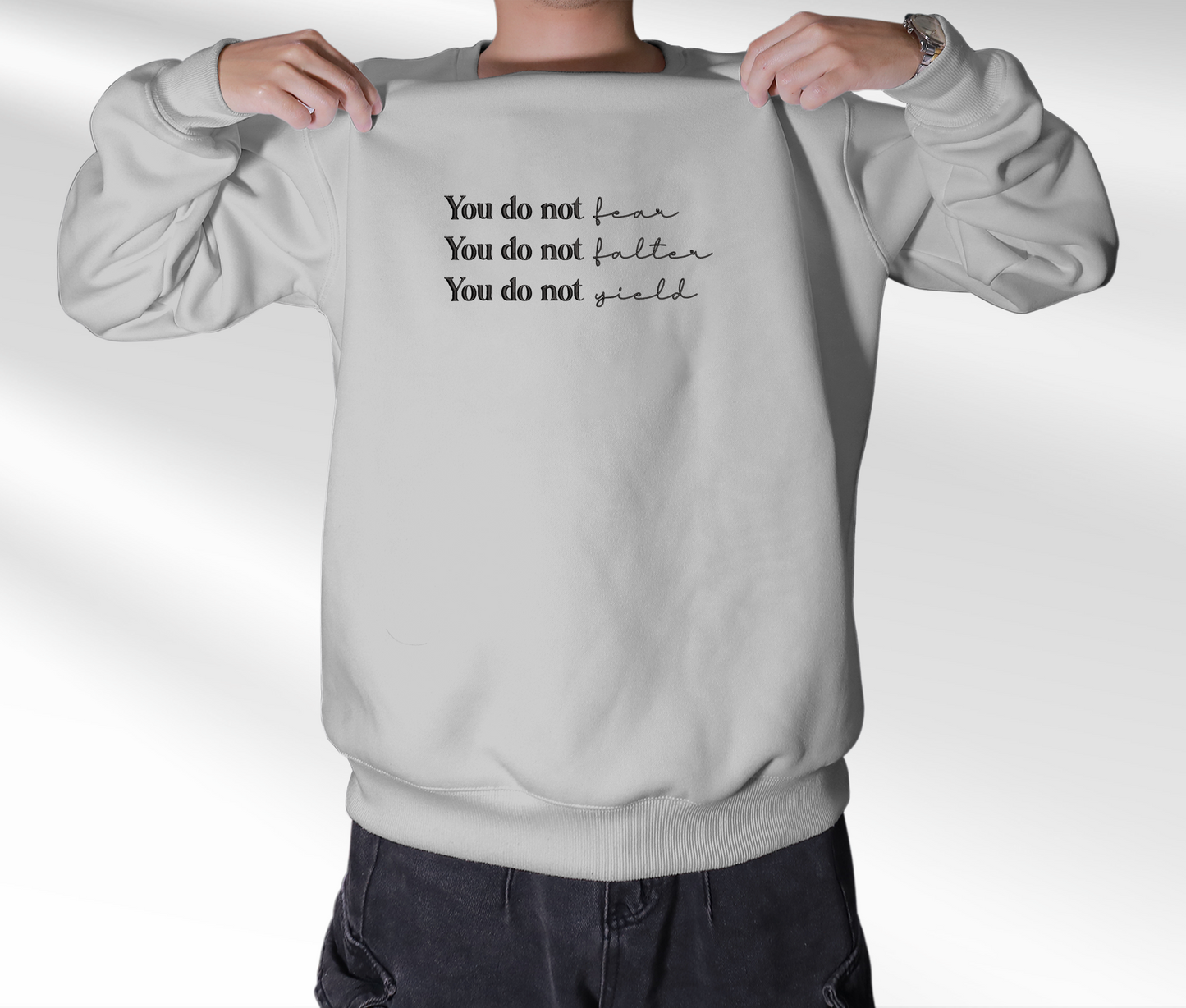 Embroidered Acotar Quote Sweatshirt, You do not yield Embroidered Crewneck, Kingdom Of Ash, Gift For Acotar Fan Club, For Readers, For Book Lover