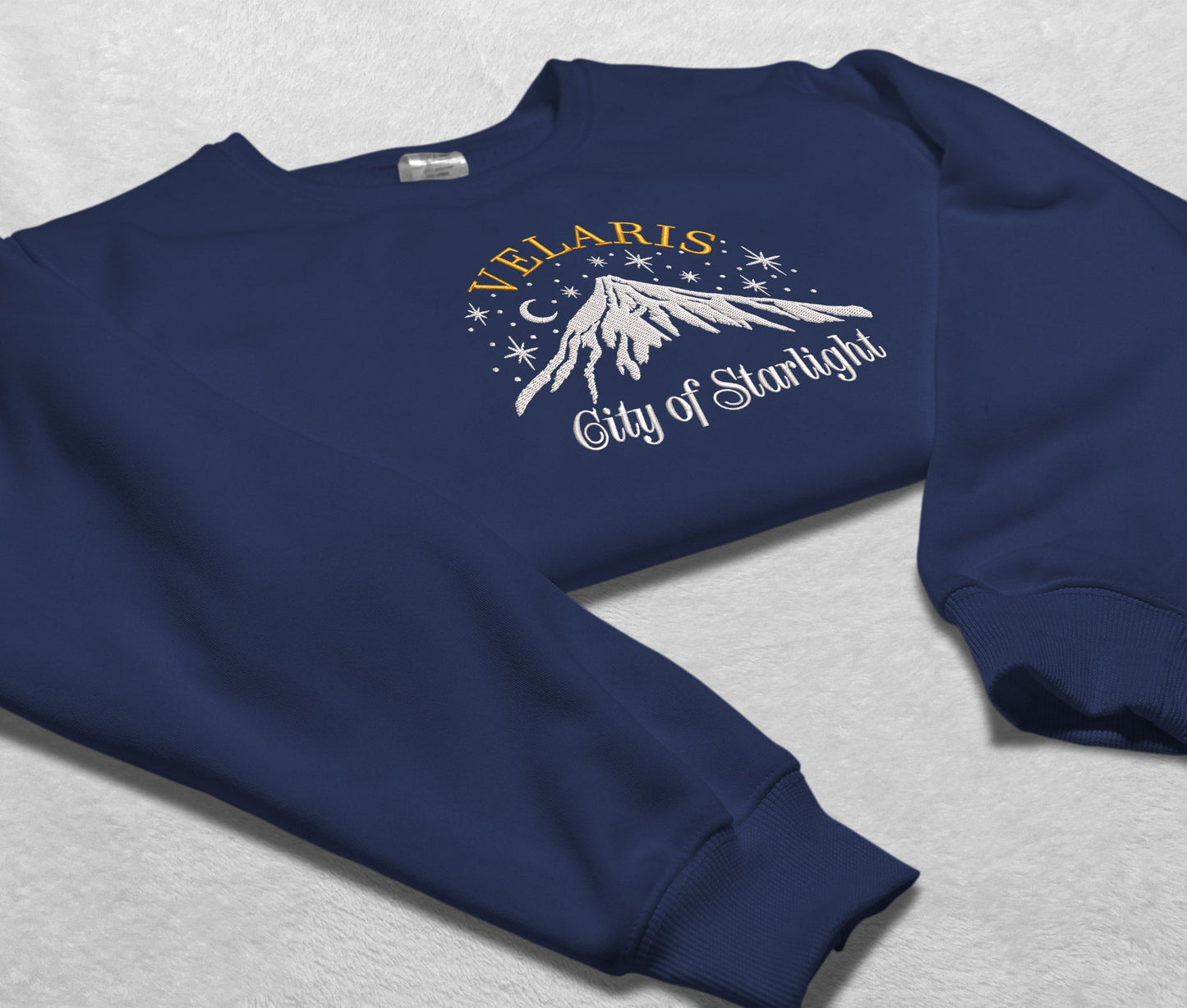 Velaris Embroidered Sweatshirt, Mountain Stars Velaris City Of Starlight Crewneck, Shirt For Acotar Fan Club, Gift For Readers For Book Lover