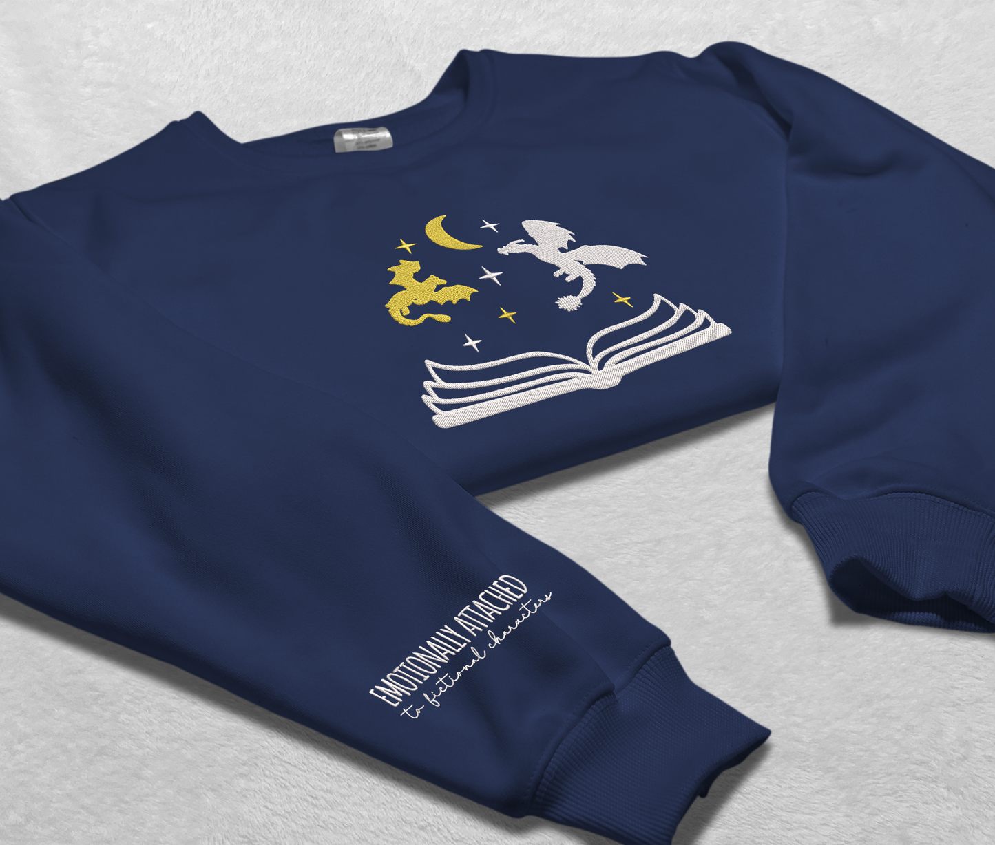 Dragons And Book Embroidered Sweatshirt, Fourth Wing Embroidered Crewneck, Gift For Empyrean Series Fan Club, Gift For Readers, For Book Lover