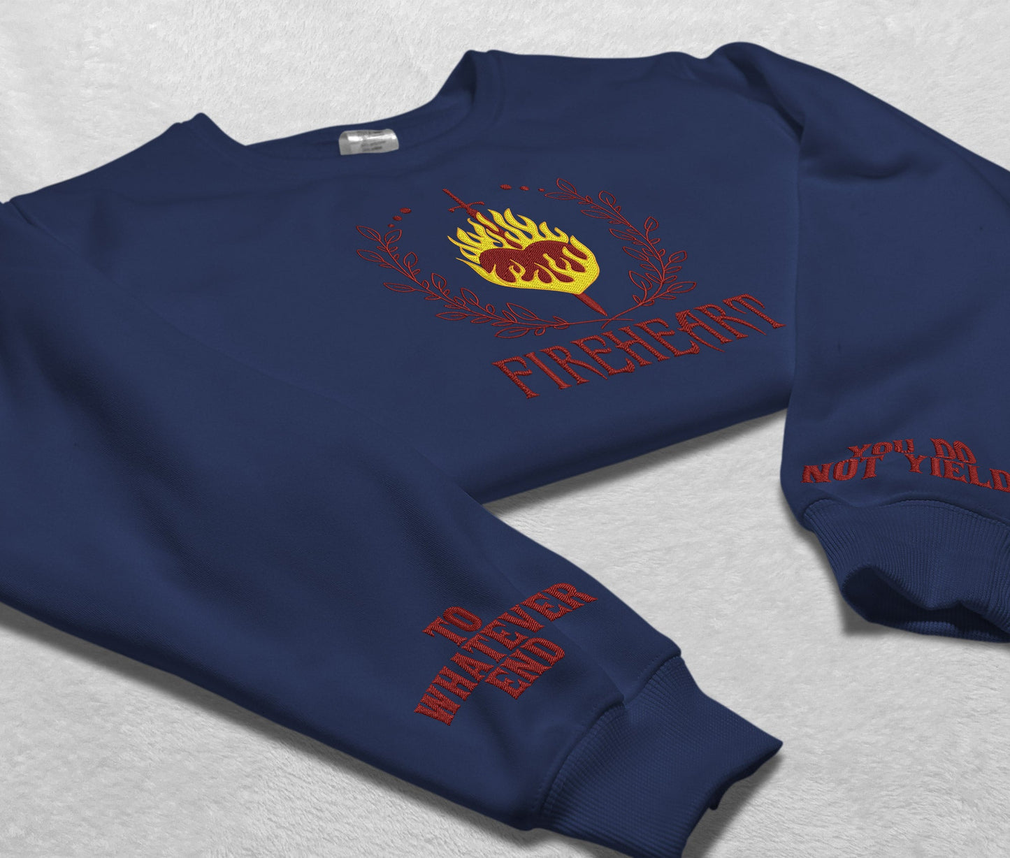 Fireheart Embroidered Sweatshirt, Throne Of Glass Quote Embroidered Crewneck, Empire Of Storms Heir Of Fire, Gift For Readers For Book Lover