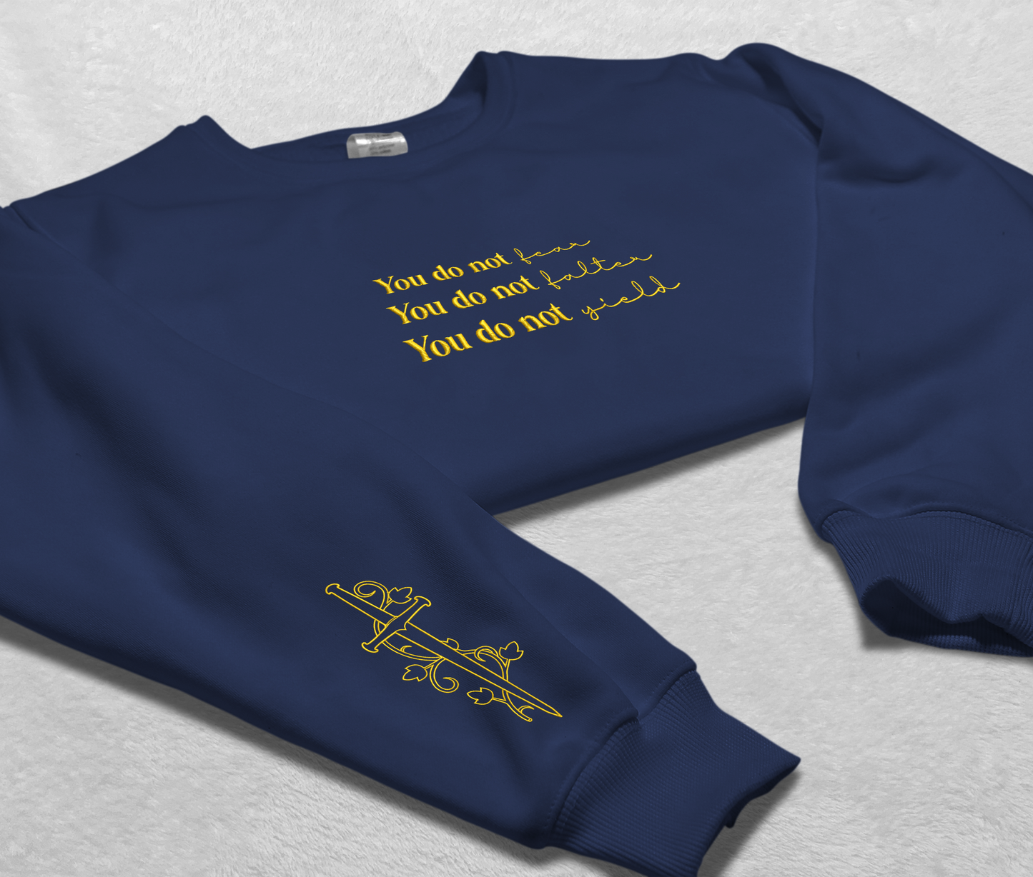 Embroidered Acotar Quote Sweatshirt, You do not yield Embroidered Crewneck, Kingdom Of Ash, Gift For Acotar Fan Club, For Readers, For Book Lover