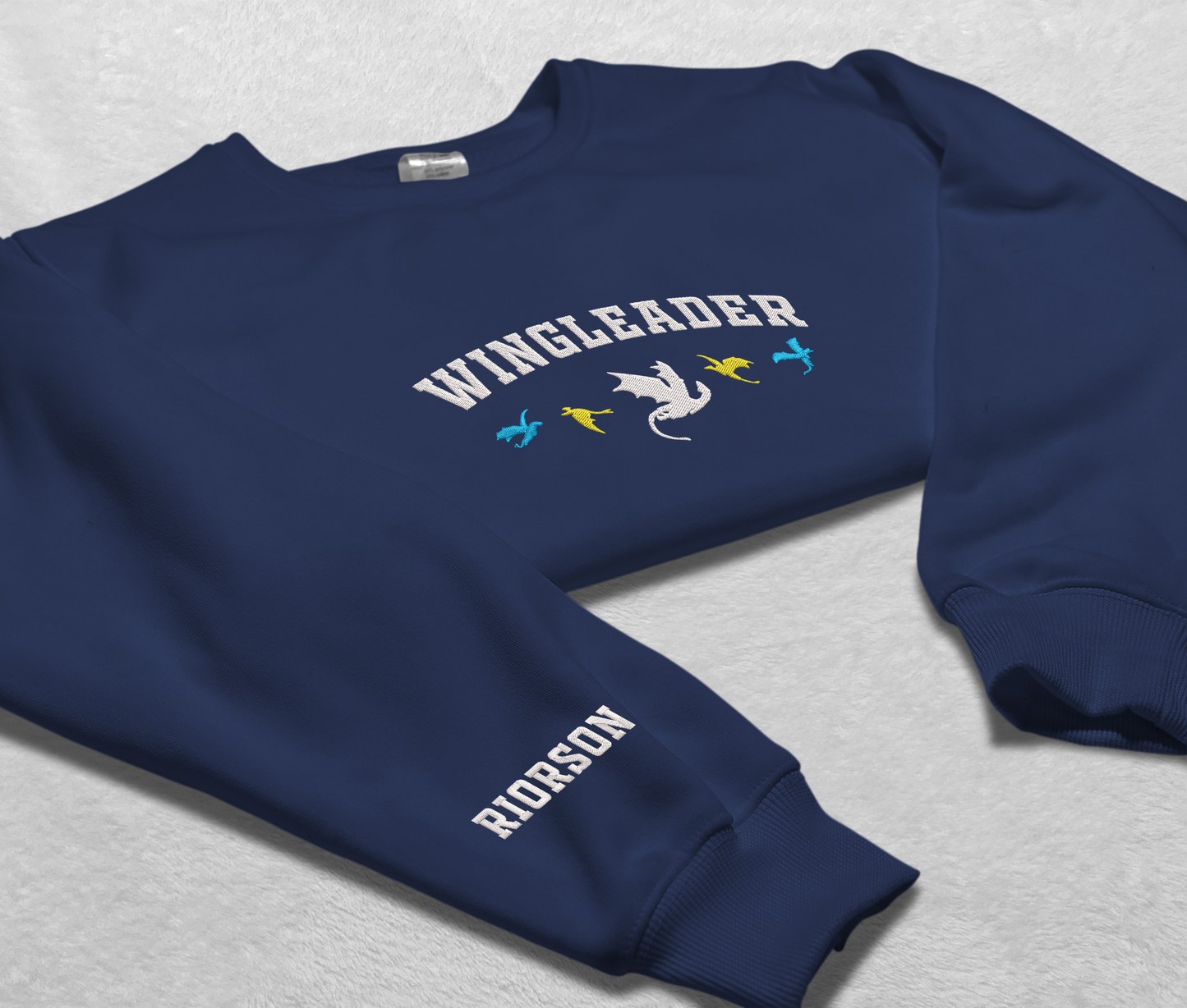 Embroidered Xaden Riorson Wingleader Sweatshirt, Embroidered Dragon Rider Crewneck, For Fourth Wing Fan Club, Gift For Readers For Book Lover