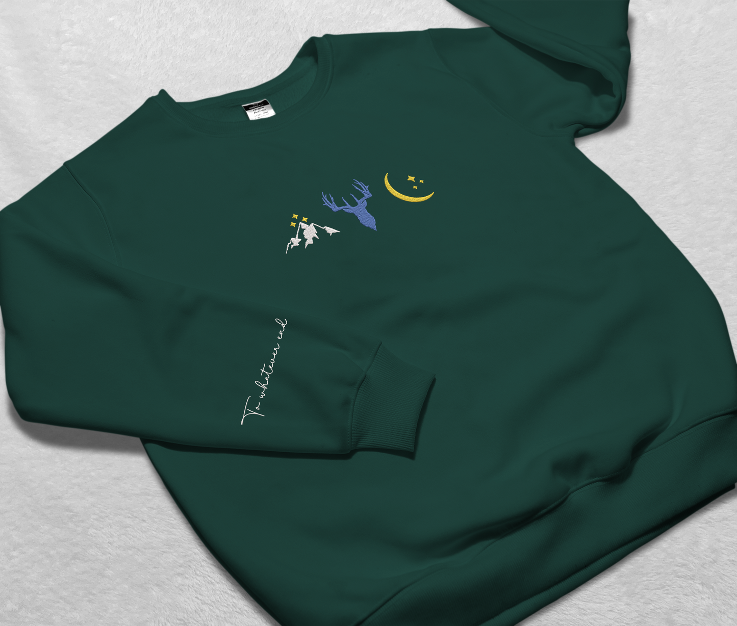 Embroidered Sjm Acotar Sweatshirt, Embroidered To Whatever End Sleeve Crewneck, For Rhysand & Feyre Fan Club, Gift For Readers, For Book Lover