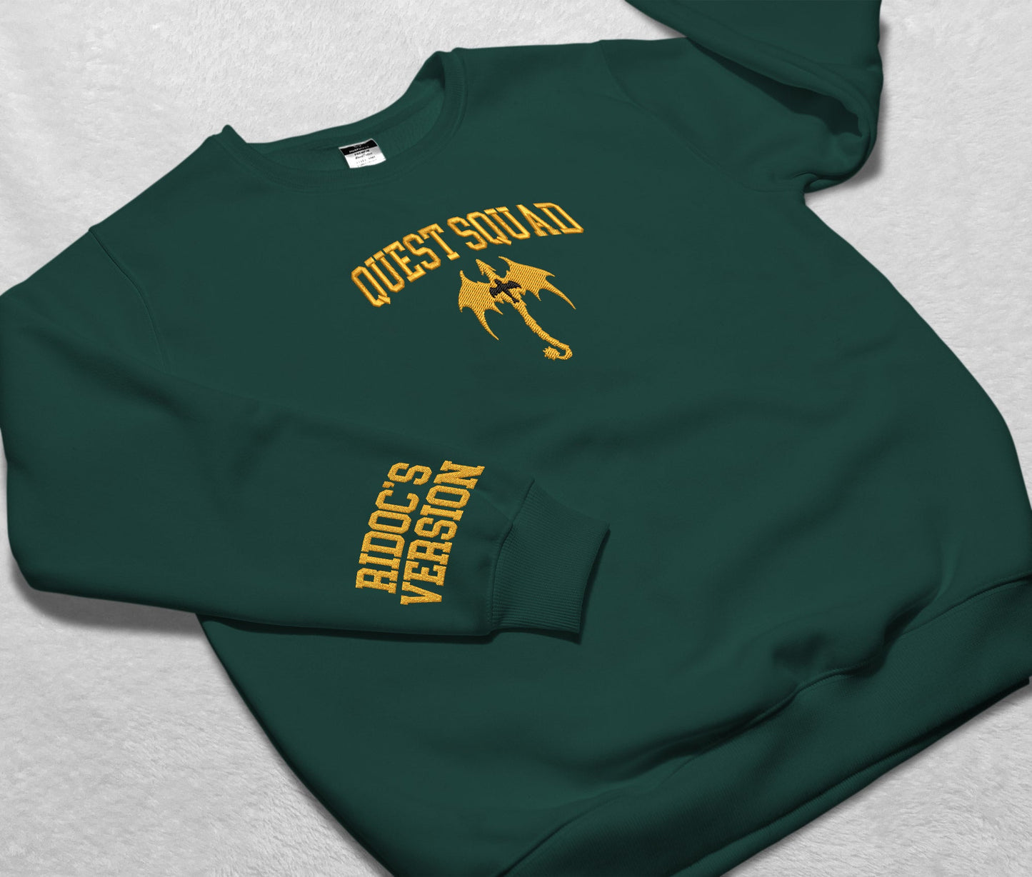 Embroidered Quest Squad Dragon Sweatshirt, Ridoc’s Version Embroidered Crewneck, Gift For Fan Club Onyx Storm Empyrean Series, For Book Lover