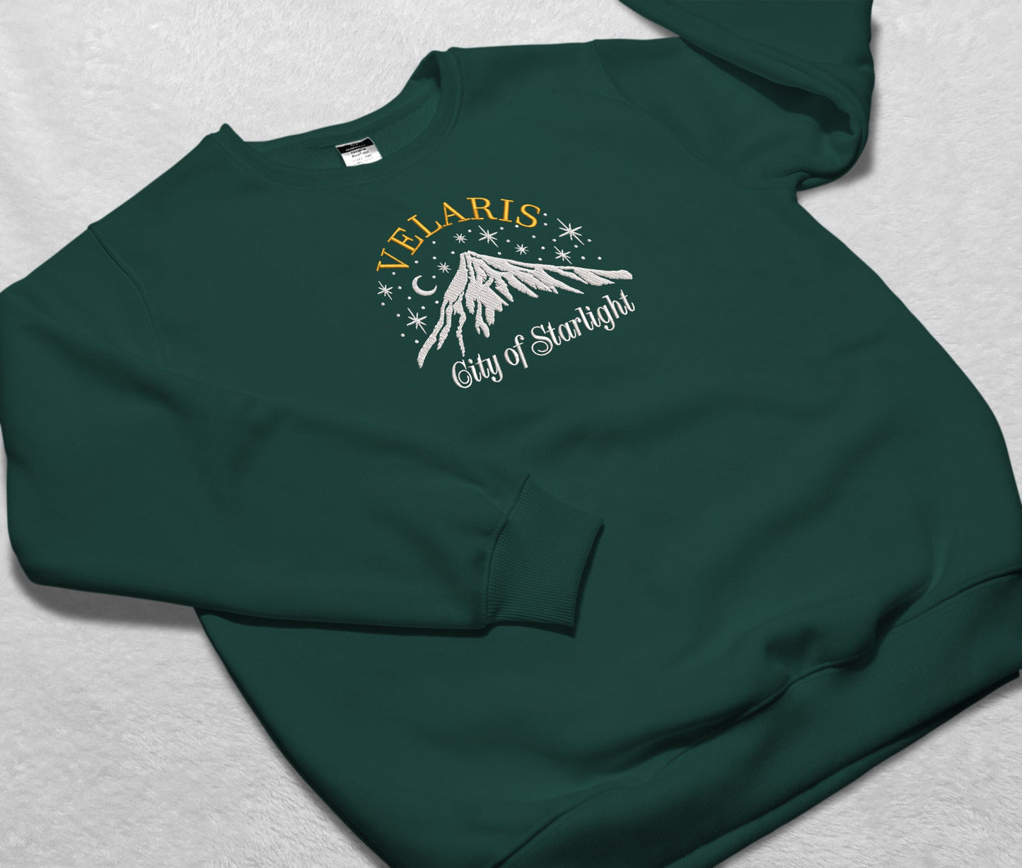 Velaris Embroidered Sweatshirt, Mountain Stars Velaris City Of Starlight Crewneck, Shirt For Acotar Fan Club, Gift For Readers For Book Lover