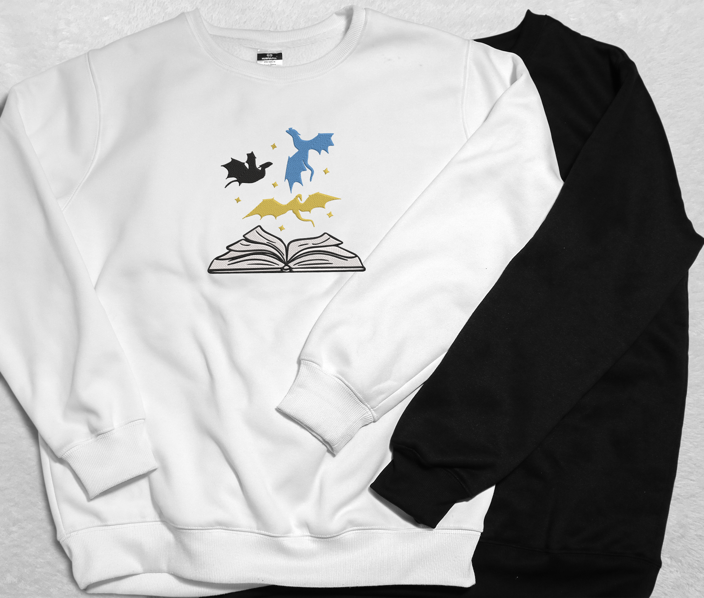 Dragons and Book Embroidered Sweatshirt, Velaris Acotar Art Shirt, Fourth Wing Merch Shirt, Bookish Trendy Shirt, Reader Gift For Book Lover