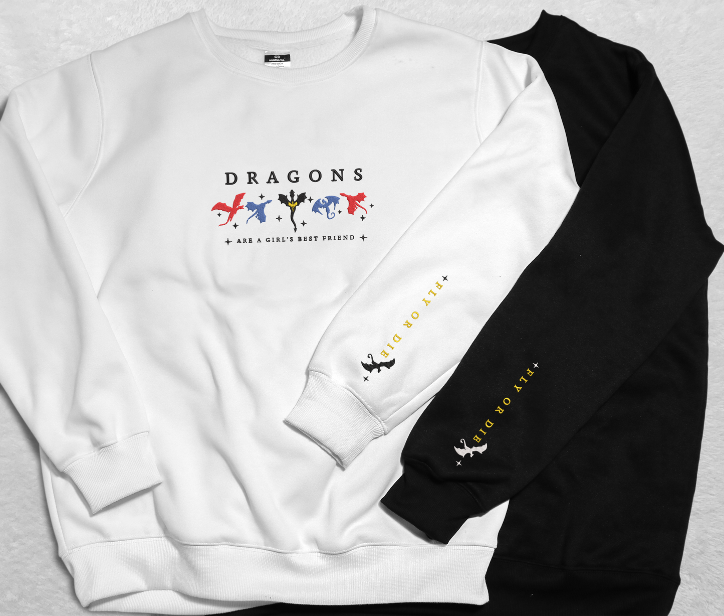 Dragons Fourth Wing Embroidered Sweatshirt, Fly Or Die Embroidered Crewneck, Gift For Fan Club Empyrean Series, Gift For Readers, For Book Lover