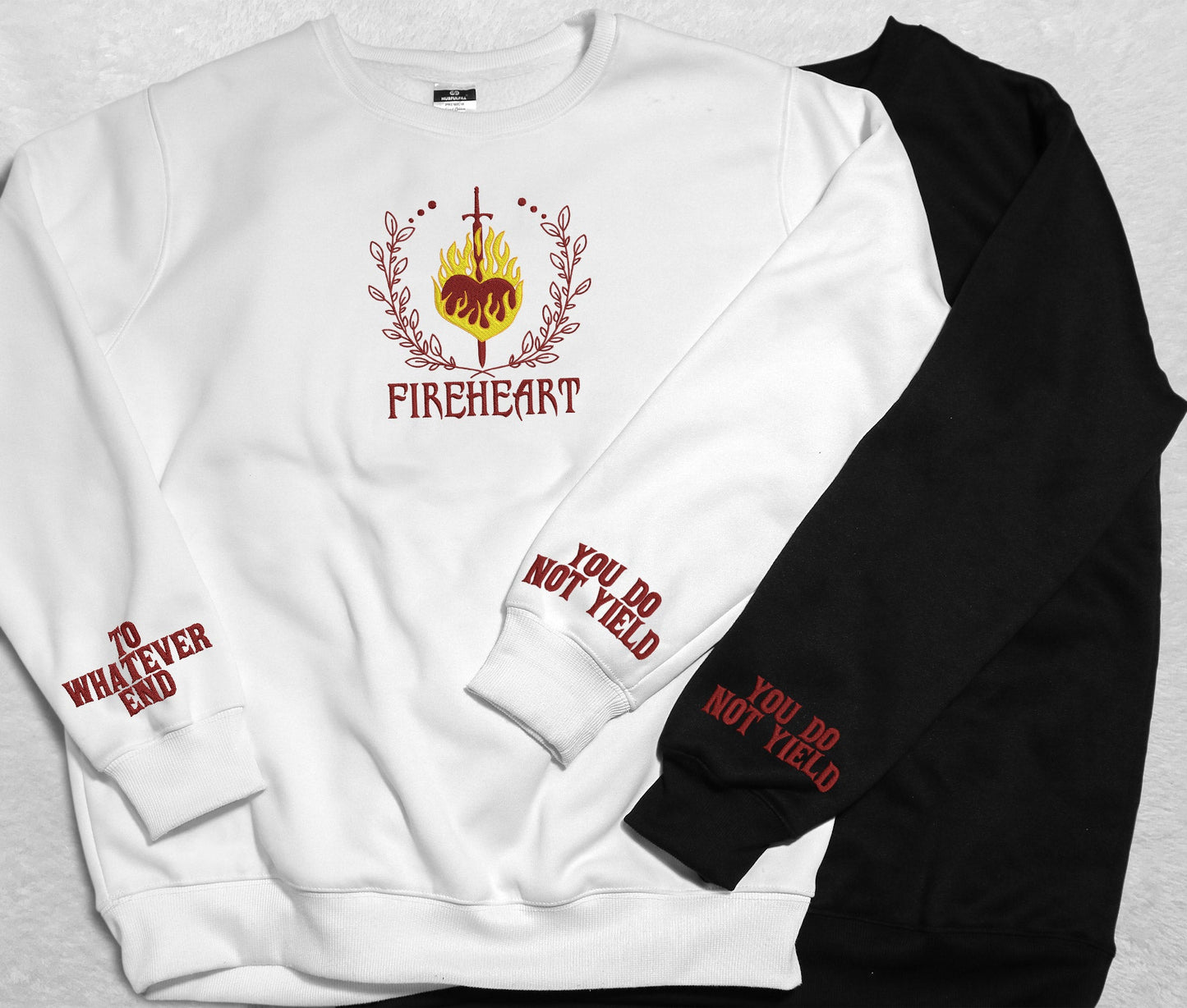 Fireheart Embroidered Sweatshirt, Throne Of Glass Quote Embroidered Crewneck, Empire Of Storms Heir Of Fire, Gift For Readers For Book Lover