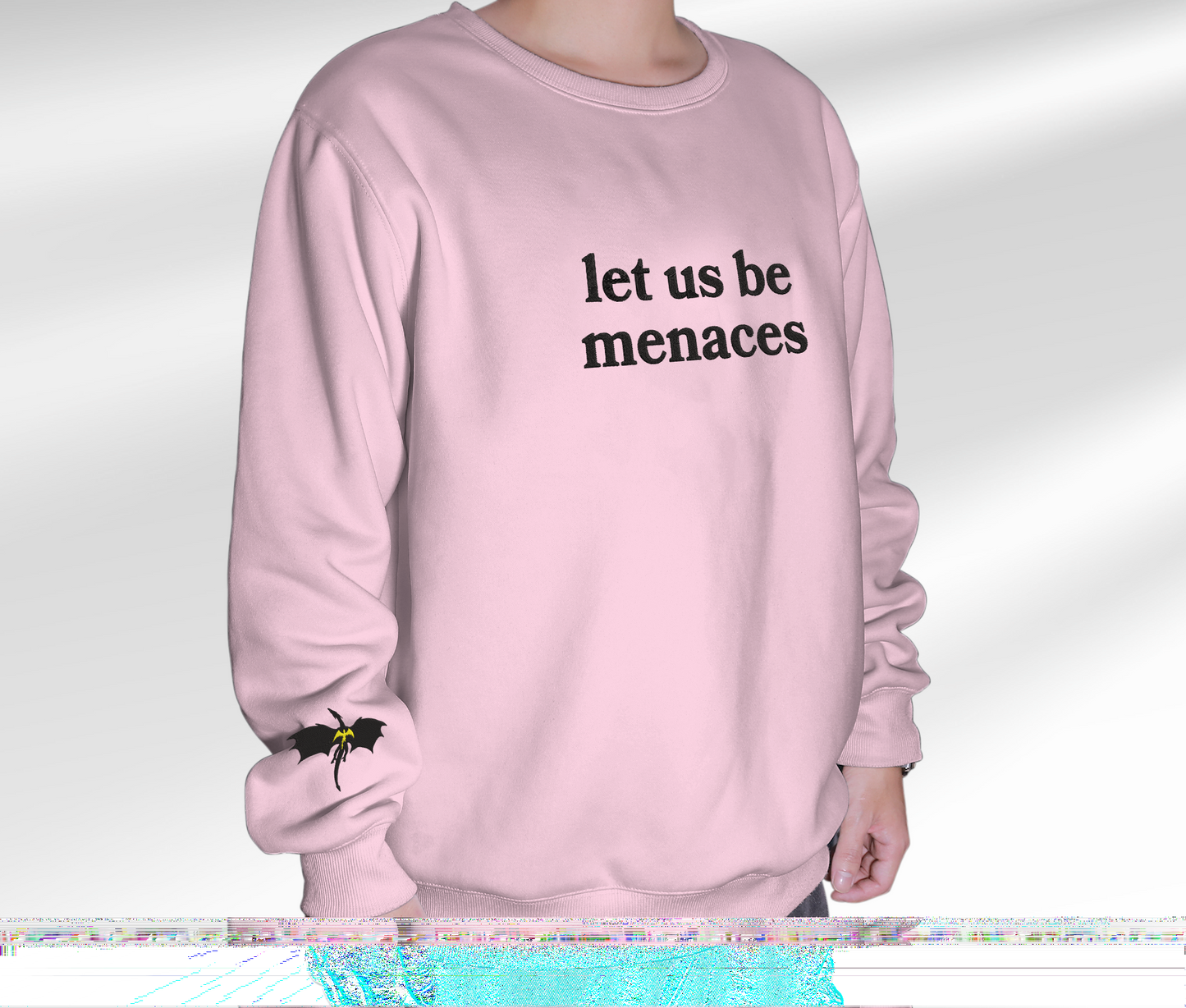 Embroidered Dragon Let Us Be Menaces Sweatshirt, Embroidered Crewneck For Fourth Wing Fan Club, Gift For Readers For Book Lover