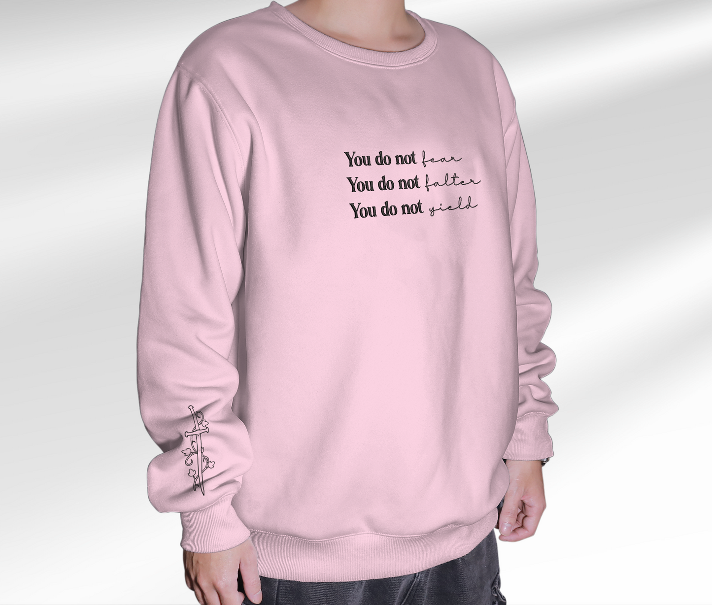 Embroidered Acotar Quote Sweatshirt, You do not yield Embroidered Crewneck, Kingdom Of Ash, Gift For Acotar Fan Club, For Readers, For Book Lover
