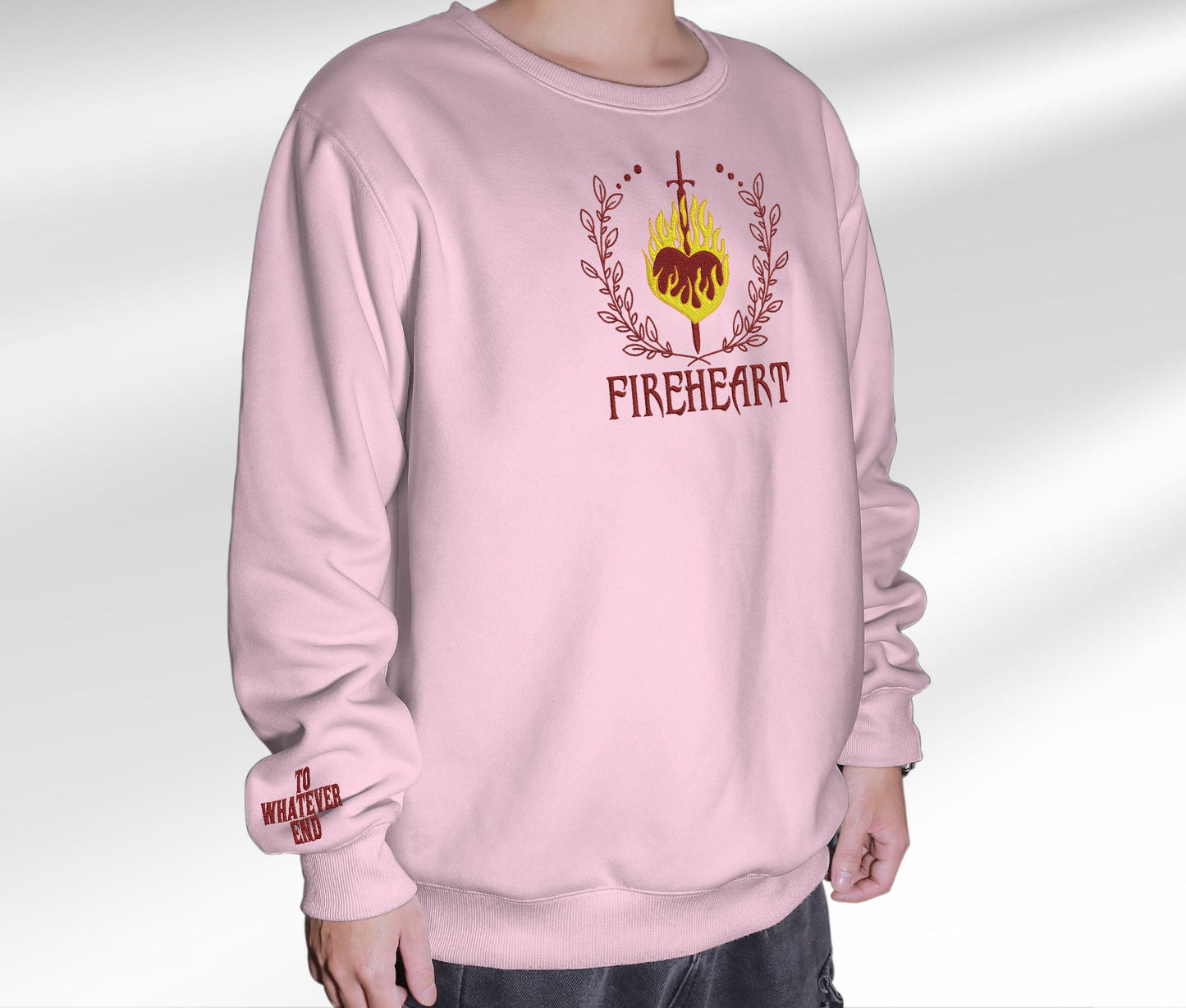 Fireheart Embroidered Sweatshirt, Throne Of Glass Quote Embroidered Crewneck, Empire Of Storms Heir Of Fire, Gift For Readers For Book Lover