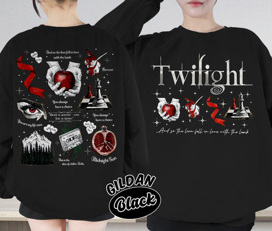 Twilight Inspired Shirt, Book Cover Aesthetic Shirt, Twilight Saga Shirt, Vampires Wolves Shirt, Romantasy Readers Shirt, Bookish Bookworm Book Nerd Shirt, Gift for Her, Gift for Readers for Book Lovers