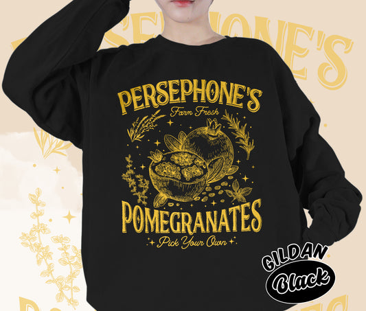 Persephone's Pomegranate Farm Shirt, Greek Goddess Mythology Shirt, Cottagecore Shirt, Romantasy Readers Shirt, Bookish Bookworm Book Nerd Shirt, Gift for Her, Gift for Readers for Book Lovers