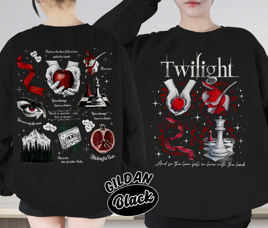 Twilight Inspired Shirt, Book Cover Aesthetic Shirt, Twilight Saga Shirt, Vampires Wolves Romance Shirt, Romantasy Readers Shirt, Bookish Bookworm Book Nerd Shirt, Gift for Her, Gift for Readers for Book Lovers