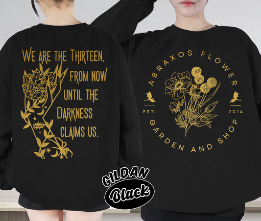 Abraxos Flower Garden Club Shirt, Throne Of Glass Flower Shirt, Throne Of Glass Shirt, Romantasy Readers Shirt, Bookish Bookworm Book Nerd Shirt, Gift for Her, Gift for Readers for Book Lovers