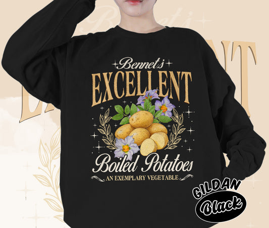Pride and Prejudice Shirt, Excellent Boiled Potatoes Shirt, Jane Austen Shirt, Romantasy Readers Shirt, Bookish Bookworm Book Nerd Shirt, Gift for Her, Gift for Readers for Book Lovers