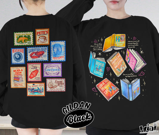 Emily Henry Books Stamp Shirt, Beach Read Shirt, Sunshine Falls Shirt, Happy Place Inspired Shirt, Romantasy Readers Shirt, Bookish Bookworm Book Nerd Shirt, Gift for Her, Gift for Readers for Book Lovers
