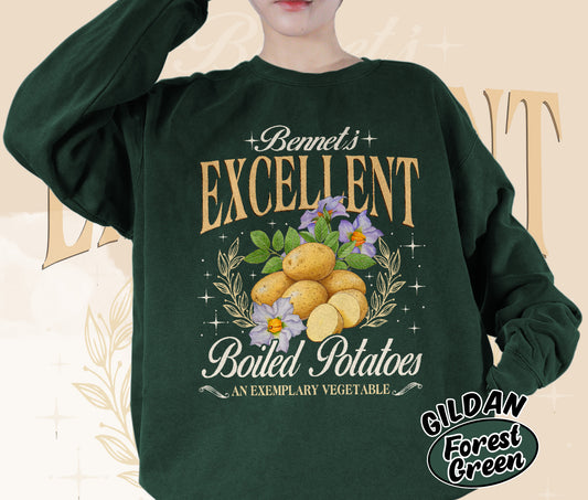 Pride and Prejudice Shirt, Excellent Boiled Potatoes Shirt, Jane Austen Shirt, Romantasy Readers Shirt, Bookish Bookworm Book Nerd Shirt, Gift for Her, Gift for Readers for Book Lovers