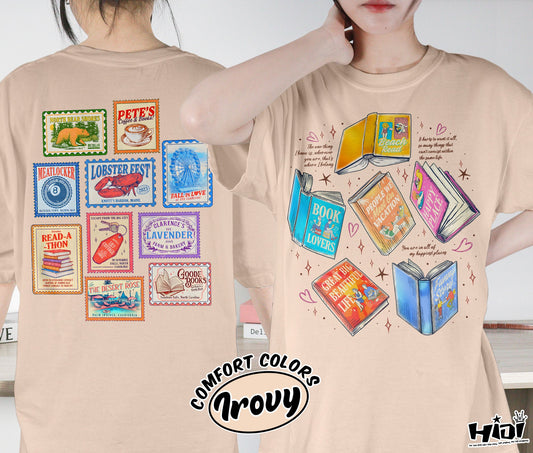 Emily Henry Books Stamp Shirt, Beach Read Shirt, Sunshine Falls Shirt, Happy Place Inspired Shirt, Romantasy Readers Shirt, Bookish Bookworm Book Nerd Shirt, Gift for Her, Gift for Readers for Book Lovers